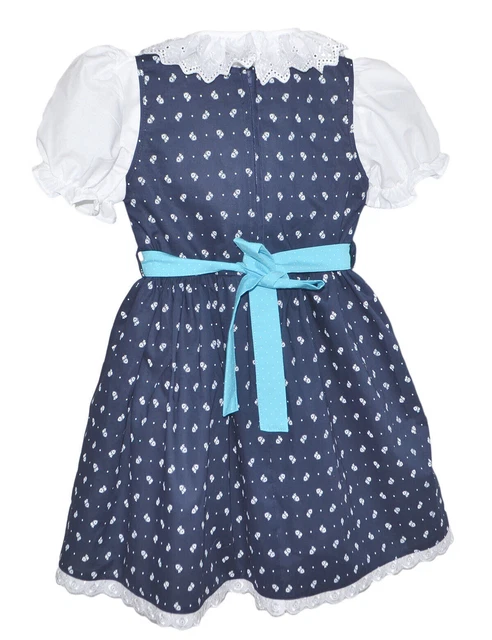 Dirndl per bambini 122 ricamo cervo in cotone 3