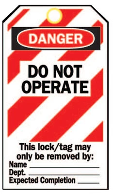 Heavy Duty Lockout Tags, 4.8 X 7 1/2 In, Danger, Do Not Operate Brady 65520