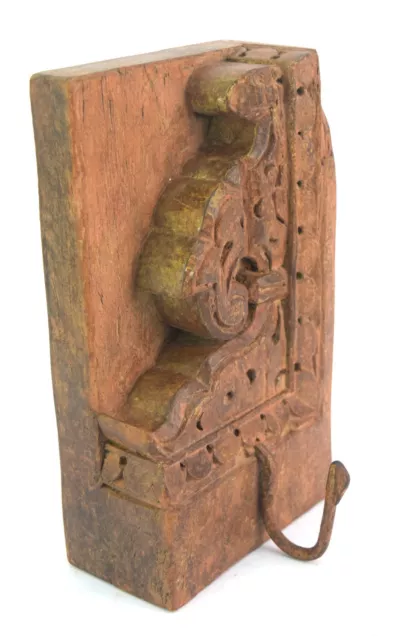 Handmade Indian Vintage Towel Hook Hanger Solid Wood Made Home Decor. i75-122 US
