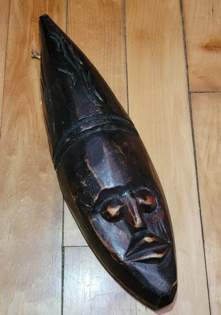 Handcrafted in Ghana African Art Wooden Statue Figure Wood 11" Folklore Mask