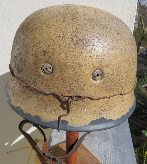 Fallschirmspringerhelm M 38 Stahlhelm perfekte Camouflage Replik