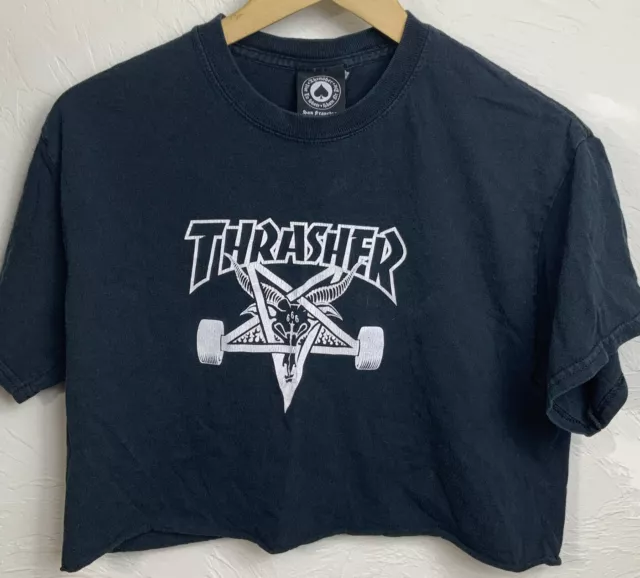 Women Shirt Thrasher Black bellybutton Size M