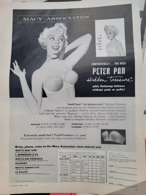 1940s Bra AD PETER PAN Hidden Treasures for small busts Joan