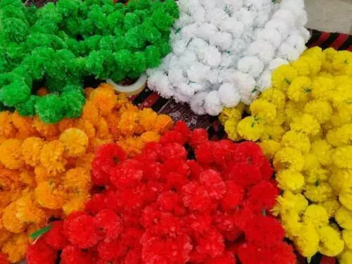 20 Pcs Set Artificial Marigold Flower Garlands Diwali Indian Wedding Decoration 3