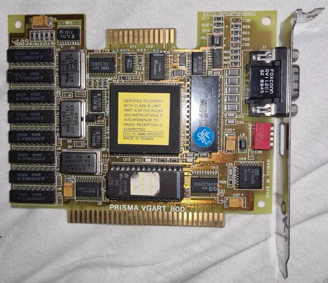 VINTAGE PRISMA VGART 800 ISA 8 bit VGA video card £102.83 - PicClick UK