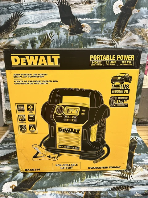 Dewalt DXAEJ14 Jumpstarter USB Power digital air compresser 1400AMP/120PSI