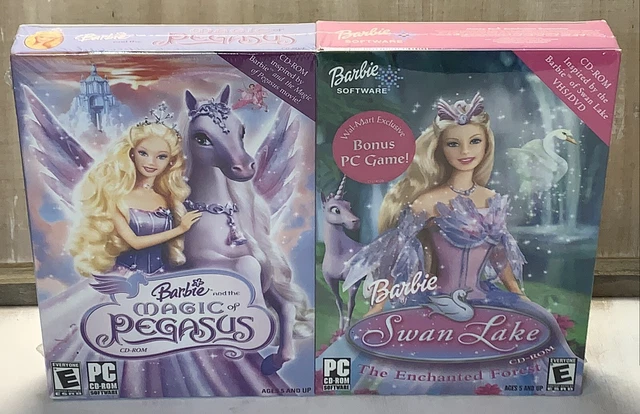 BARBIE 2PK BIG BOX PC Games 2005 Magic of Pegasus, 2003 Swan Lake RARE ...