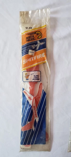 VINTAGE North Pacific Spitfire Flight Aviation Plastic Glider Plane Aircraft
