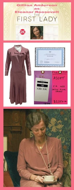 THE FIRST LADY: E. Roosevelt Gillian Anderson Prod. Worn Dress w/Studio COA