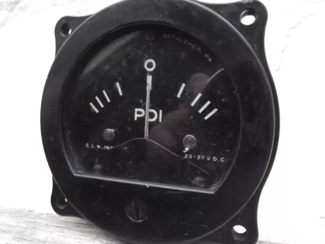 WW2 USAAF PDI Indicator 1950's by ROLLER-SMITH BETHLEHEM.PA 23-27 VDC aviation 2