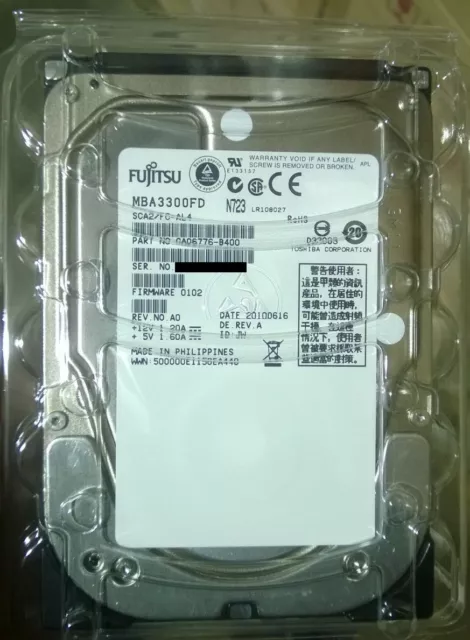 300GB Fujitsu Enterprise MAW3300FC Fibre Channel Hard Drive 10000RPM 40pin SCA2