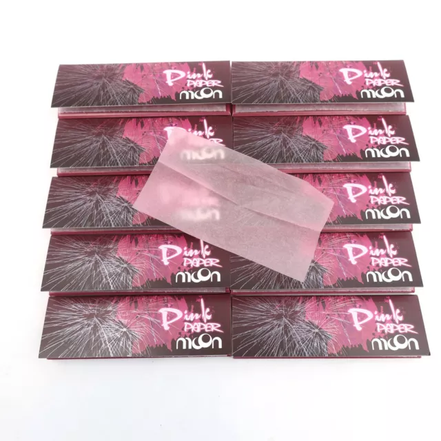 10 Booklets Moon Barbie Pink Paper 1 1/4 Size Cigarette Wood Rolling Papers 77mm