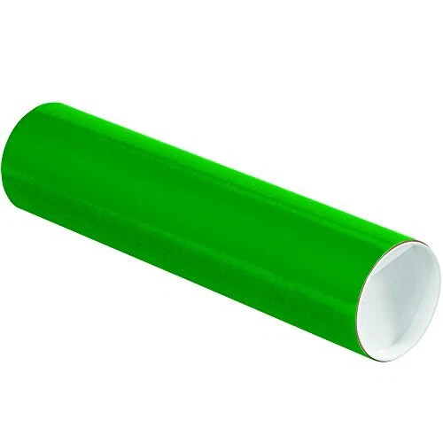 Partners Brand PP3012G Mailing Tubes with Caps 3" x 12" Green Pack of 24