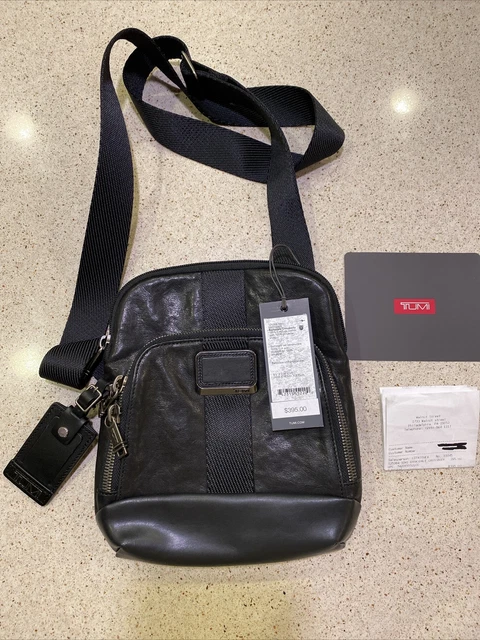 Tumi Body Bag BARKSDALE CROSSBODY Black Leather Sling Bag 932309DL NWT $400