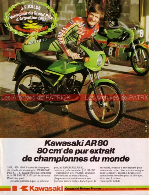 Publicité KAWASAKI AR 80 Jean-François BALDE KR 250 1981 MOTO Advertising #00233