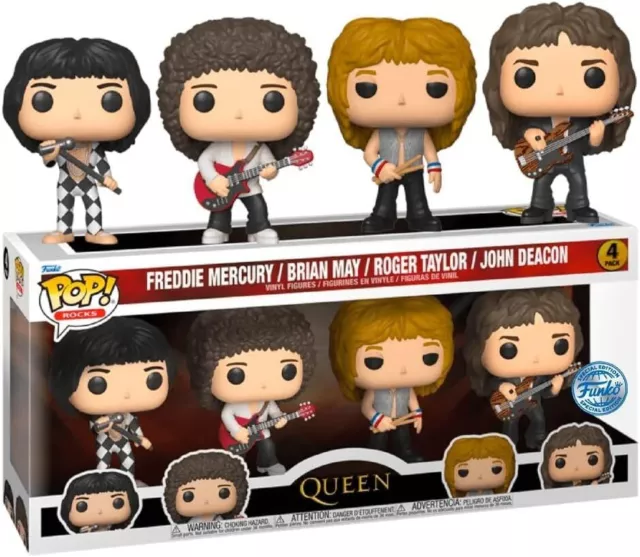 Queen 4 Pack Funko Pop Rocks 1267 Vinyl Figure Figurine Freddie Mercury