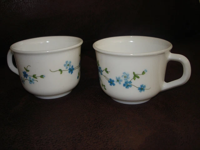 Lot De 2 Mugs Arcopal Vintage - Motif Paysage Rétro - Très Bon état - Occasion