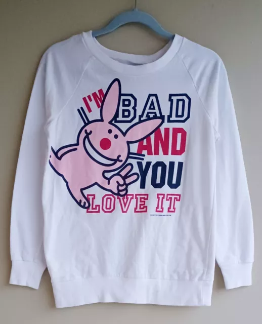 Its Happy Bunny Jim Benton Y2K 90s Im Bad And You Love It Sweater Juniors Small