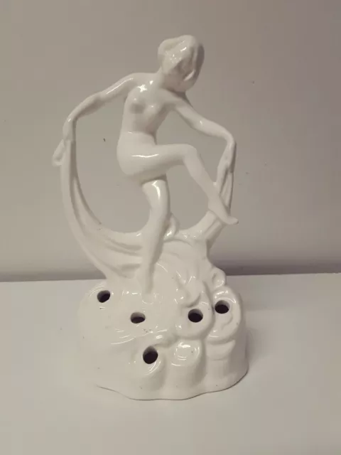 German Erphila Art Deco Figurine Female Dancer Flower Frog