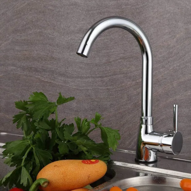 Kitchen Sink Tap Modern Swivel Single Lever Tap Hot Cold Mono Mixer Faucet