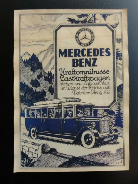 Altes Mercedes Benz Kraftomnibusse Werbeplakat