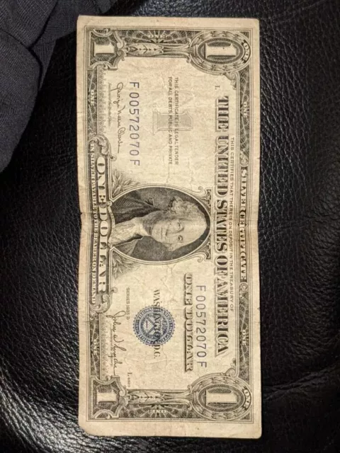 1935-E ONE DOLLAR SILVER CERTIFICATE | Old U.S. BLUE SEAL BILL