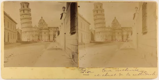 Italien Pisa -umfang Und Kathedrale Foto Stereo Vintage Citrat c1900