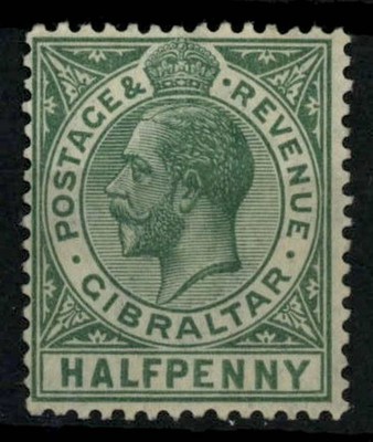 GIBRALTAR 1921-7 SG#89, 1/2d Green KGV MH #E37403 £0.99 - PicClick UK