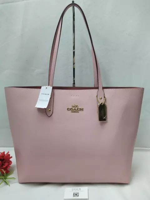 COACH TOWN BLOSSOM Pink Leather Double Handle Large Tote Bag NWT 398 242.25 PicClick