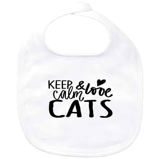 Bavaglino bambino Keep calm and love cats idea regalo souvenir compleanno Natale