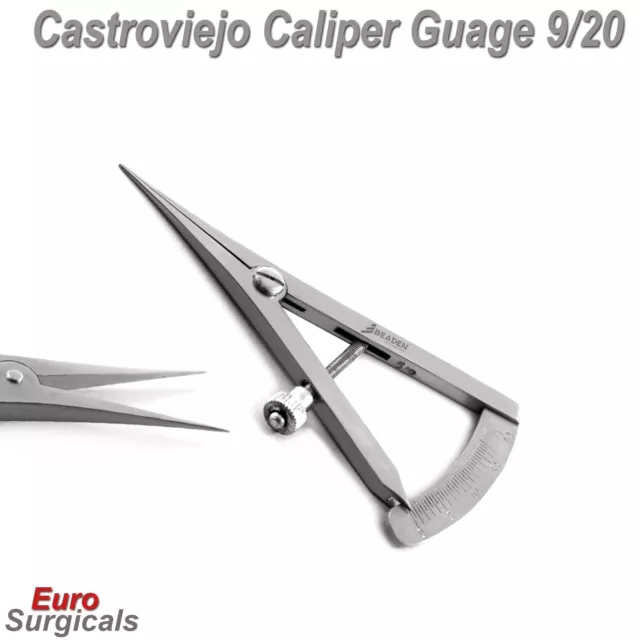 Dental Surgical Ophthalmic Measuring Castroviejo Caliper-Gauge With Locking Tool