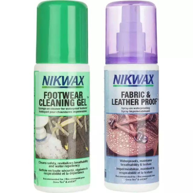 Nikwax Fabric/Leather Proof and Cleaning Gel Duo-Pack - 125mL Spray One Color, O