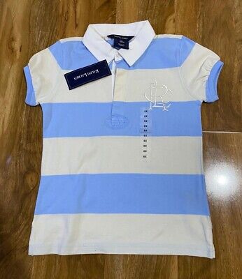 Polo Ralph Lauren Girl's Blue Stripes Polo Shirt For 6 Years BNWT