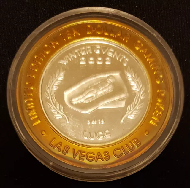 Las Vegas Club Casino $10 Gaming Token Limited Edition/.999 Fine Silver 2002