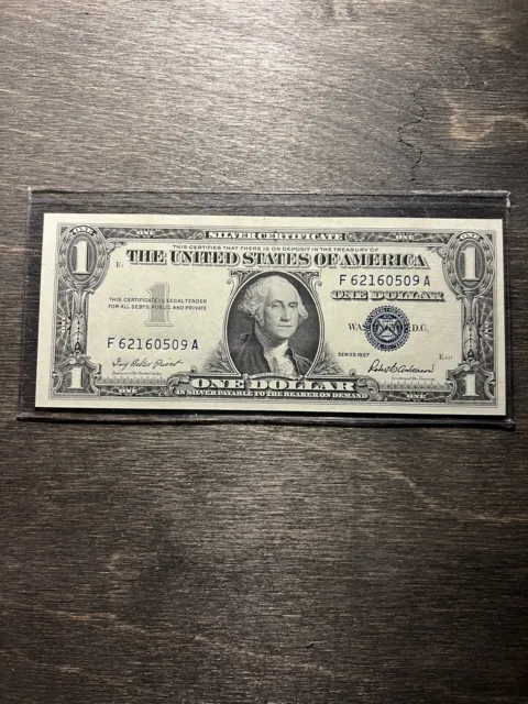1957 One Dollar Blue Seal Note Silver Certificate Bill $1 Sequential PLU4001