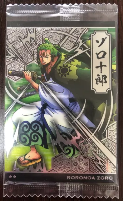 Tarjetas de una pieza Wafer Roronoa Zoro NO.7-02 R Bandai Anime japonés...