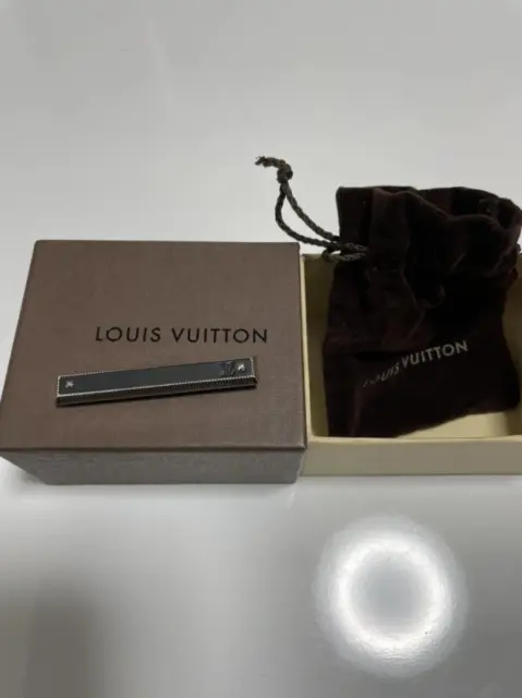 Authentic LOUIS VUITTON Digit Tie Pin Silver New