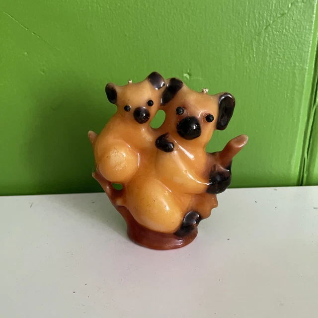 Vintage Koala Bear Mama And Baby In Tree candle - NEW NOS