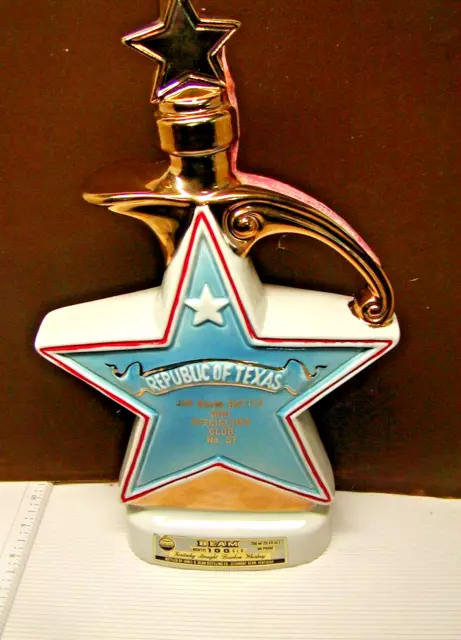 Republic Of Texas Club 1980 Vintage Jim Beam Regal China Decanter Bottle Empty
