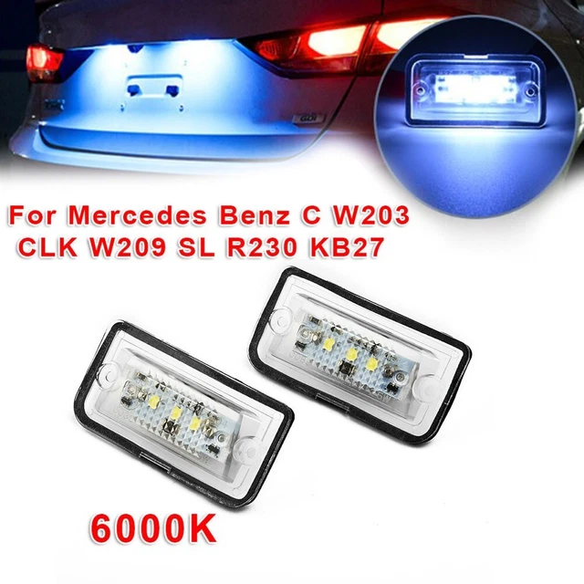 Feux Plaque Immatriculation Pour Citroën C1 / Peugeot 107 - Paire LED Blanc 6000K, étanches IP65 - 3