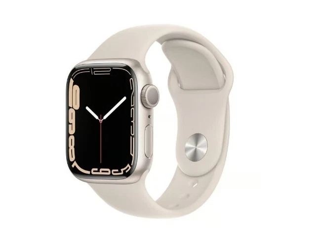 Apple Watch (Series 7) GPS + Cellular 41 mm - Aluminium Silber - Sportarmband...