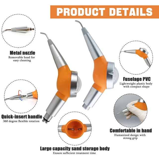 DENTAL AIR FLOW Teeth Polisher Handpiece Prophy Jet 2/4Hole Tips