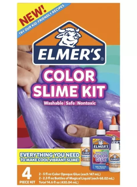 Elmers Glitter Glue Slime Kit, Brand New, 3 Colors (6oz) Magical Liquid  (8.75oz)