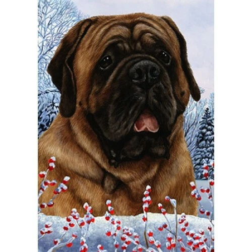 Winter House Flag - Red Mastiff 15276