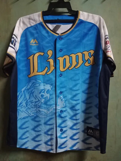 Majestic Saitama Seibu Lions #10 Tomoya Mori NPB Japanese Baseball Jersey Sz L