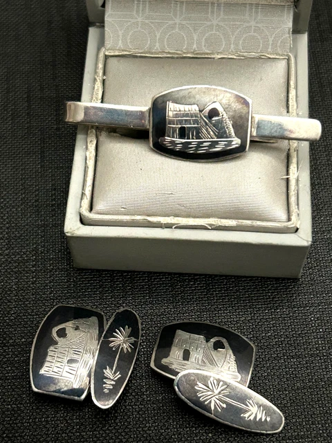 ANCIENS BOUTONS DE MANCHETTE ARGENT MASSIF ART DÉCO Poincons