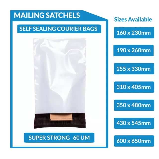 Poly Mailer Courier Bags Self Sealing Packing Plastic Shipping Mailing Satchel