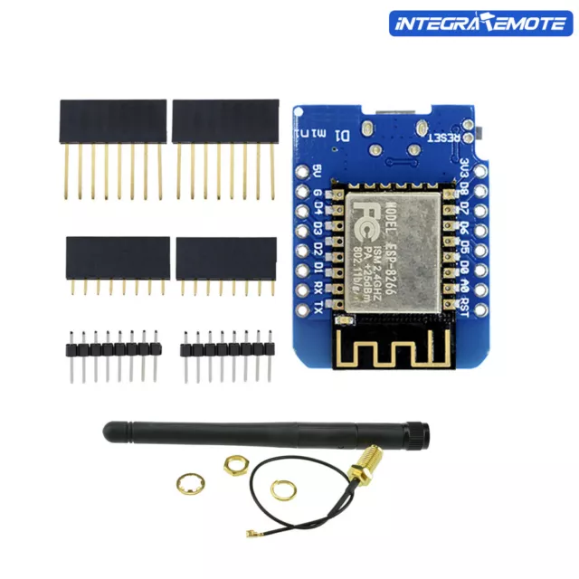 ESP8266 ESP-12 WeMos D1 Mini NodeMcu Lua WIFI  Development Board + 2.4G Antenna