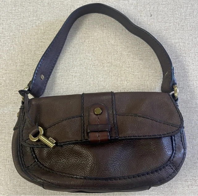 Fossil Leather Purse Shoulder Bag Midsize Women’s Color Brown Bohemian Hobo Fossil Leather Purse Shoulder Bag Midsize Women’s Color Brown Bohemian Hobo