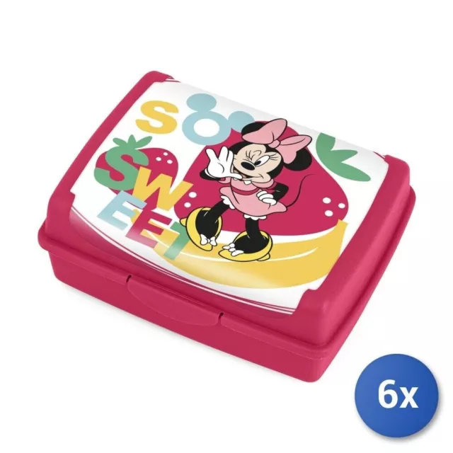 6x Porte Déjeuner Lulabi Disney Minnie Happy Fois 17X13X6, 5Cm